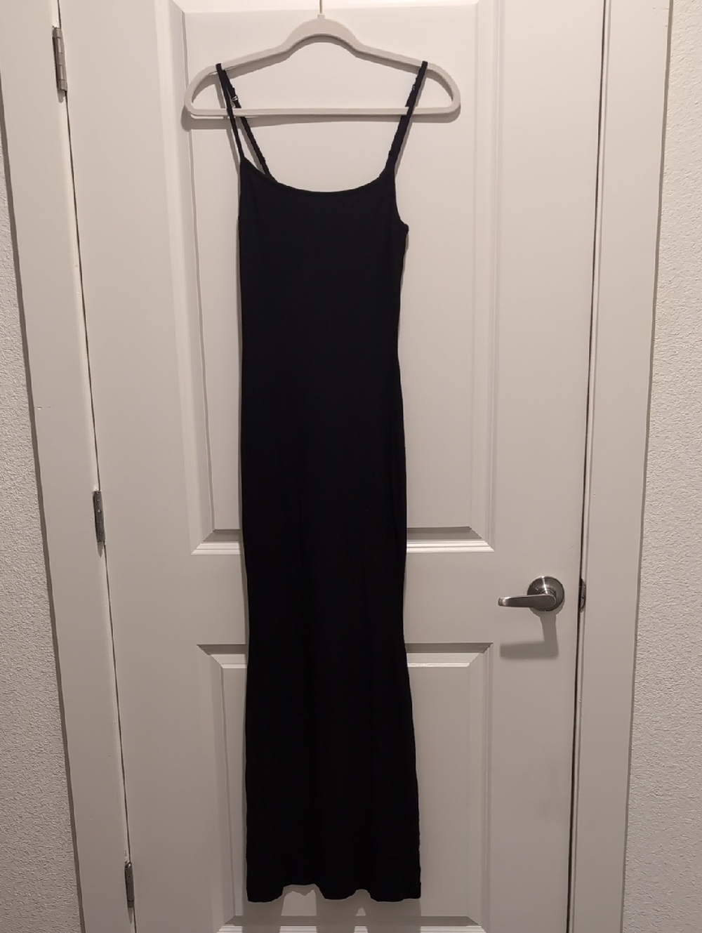 SKIMS Black Slip Maxi Dress with Adjustable Straps